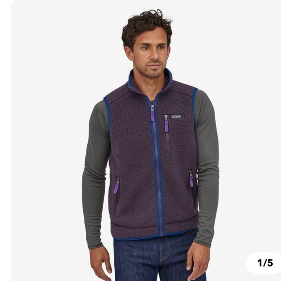 mens purple fleece vest